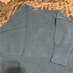 Zenana Outfitters Teal Ribbed Knit Sweater